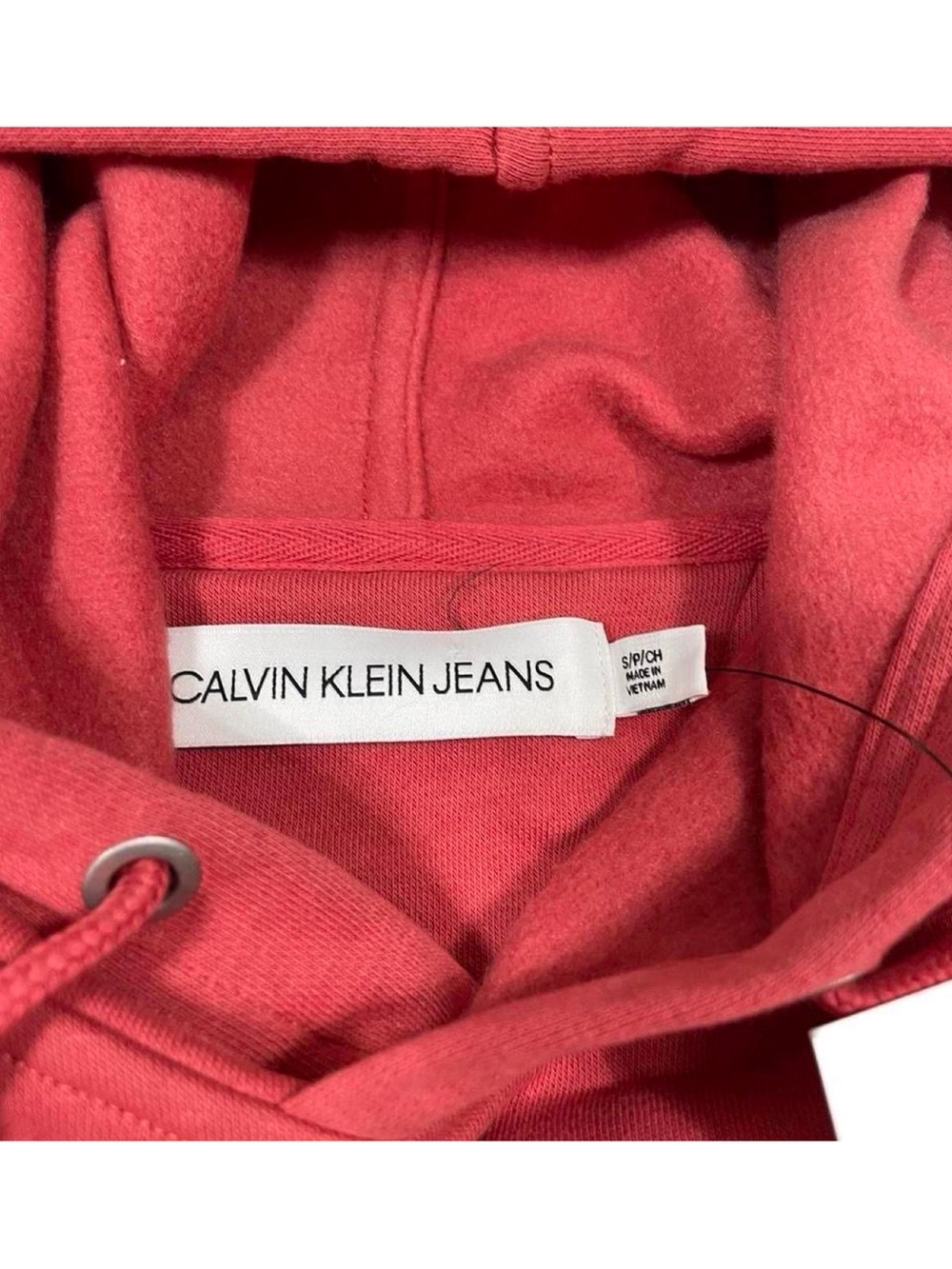NWT Calvin Klein Jeans Size S Pastel Red Hoodie Sweatshirt (Retail Price $80) - Picture 3 of 4